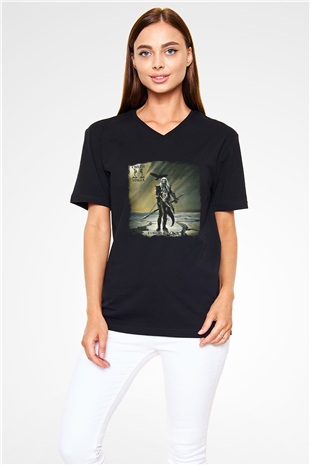 Cirith Ungol Baskılı Unisex Siyah V Yaka Tişört