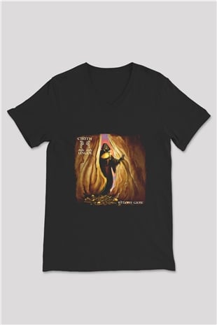 Cirith Ungol Baskılı Unisex Siyah V Yaka Tişört