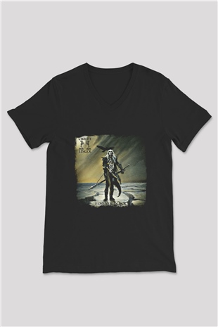 Cirith Ungol Baskılı Unisex Siyah V Yaka Tişört