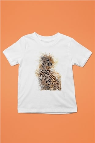 Çita Beyaz Unisex Çocuk Tişört