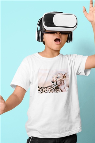 Çita Beyaz Unisex Çocuk Tişört