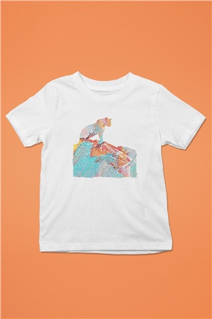 Çita Beyaz Unisex Çocuk Tişört