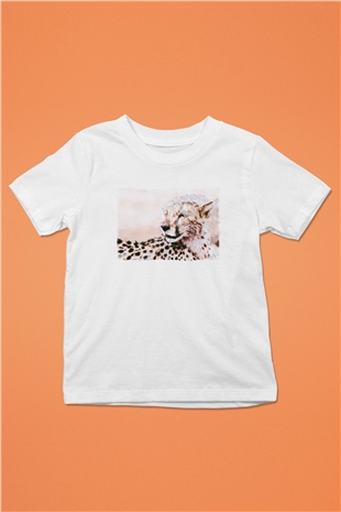 Çita Beyaz Unisex Çocuk Tişört