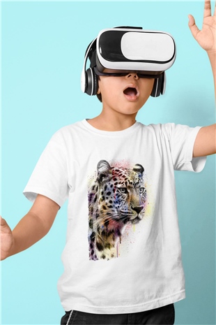 Çita Beyaz Unisex Çocuk Tişört
