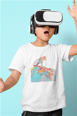Çita Beyaz Unisex Çocuk Tişört