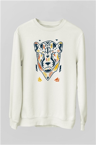 Çita Beyaz Unisex Sweatshirt
