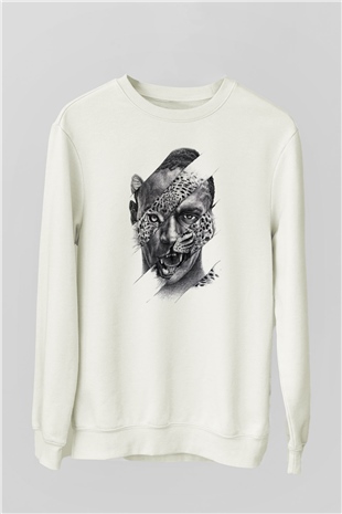 Çita Beyaz Unisex Sweatshirt