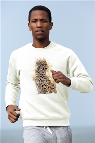 Çita Beyaz Unisex Sweatshirt