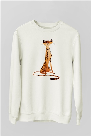 Çita Beyaz Unisex Sweatshirt
