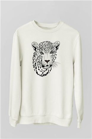 Çita Beyaz Unisex Sweatshirt