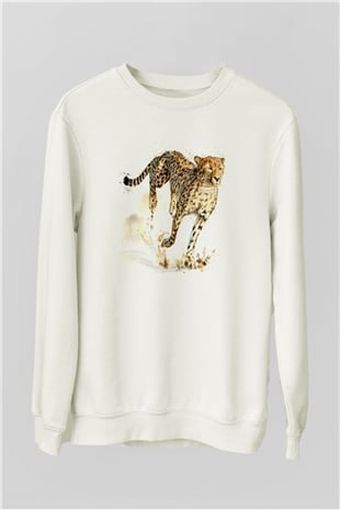 Çita Beyaz Unisex Sweatshirt