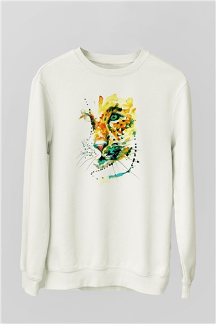 Çita Beyaz Unisex Sweatshirt