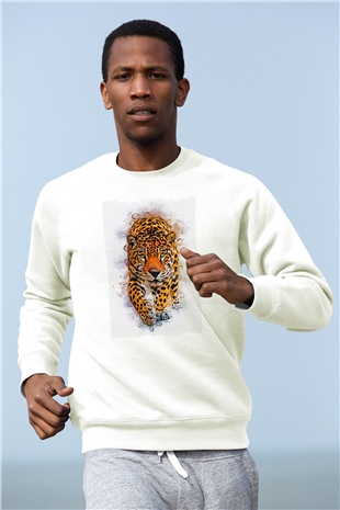 Çita Beyaz Unisex Sweatshirt