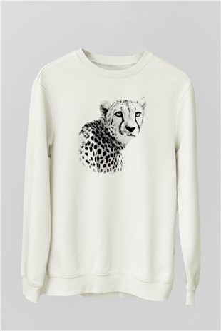 Çita Beyaz Unisex Sweatshirt