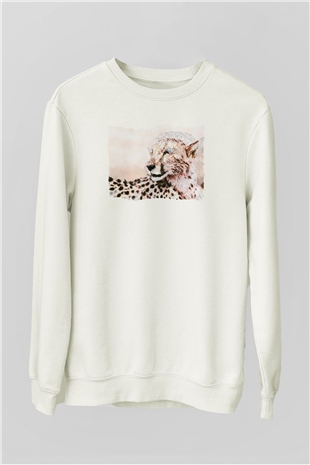 Çita Beyaz Unisex Sweatshirt