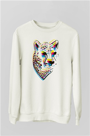 Çita Beyaz Unisex Sweatshirt