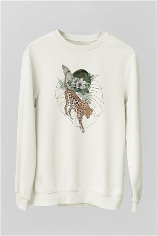 Çita Beyaz Unisex Sweatshirt