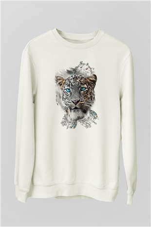 Çita Beyaz Unisex Sweatshirt