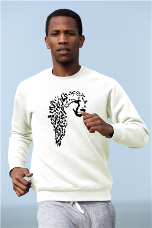 Çita Beyaz Unisex Sweatshirt