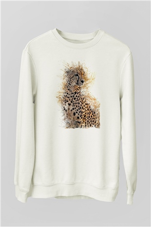 Çita Beyaz Unisex Sweatshirt