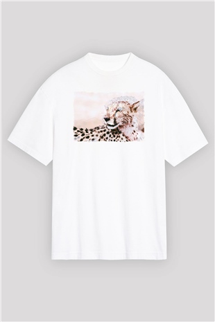 Çita Beyaz Oversize Tişört Oversize T-shirt - TişörtFabrikası