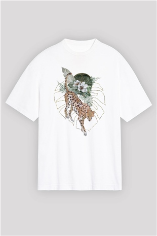 Çita Beyaz Oversize Tişört Oversize T-shirt - TişörtFabrikası