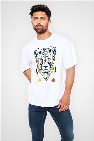 Çita Beyaz Oversize Tişört Oversize T-shirt - TişörtFabrikası