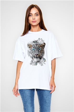 Çita Beyaz Oversize Tişört Oversize T-shirt - TişörtFabrikası