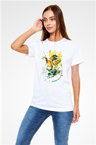Çita Beyaz Unisex Tişört T-Shirt - TişörtFabrikası