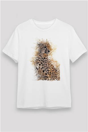 Çita Beyaz Unisex Tişört T-Shirt - TişörtFabrikası