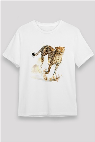 Çita Beyaz Unisex Tişört T-Shirt - TişörtFabrikası