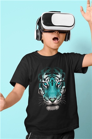 Çita Siyah Unisex Çocuk Tişört