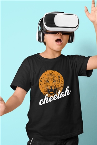Çita Siyah Unisex Çocuk Tişört