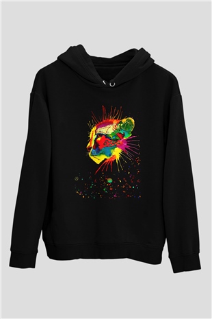 Çita Siyah Unisex Hoodie