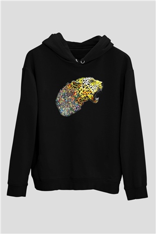 Çita Siyah Unisex Hoodie