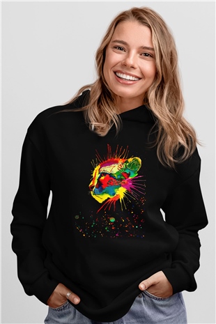 Çita Siyah Unisex Hoodie