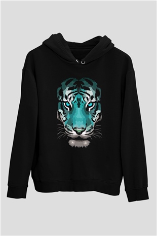 Çita Siyah Unisex Kapüşonlu Sweatshirt