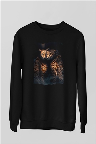 Çita Siyah Unisex Sweatshirt