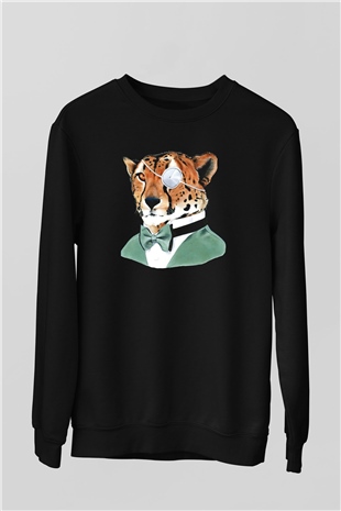 Çita Siyah Unisex Sweatshirt
