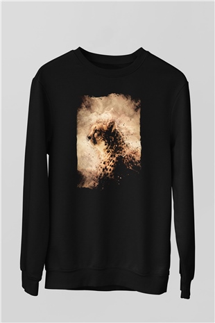 Çita Siyah Unisex Sweatshirt