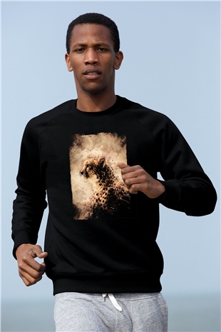 Çita Siyah Unisex Sweatshirt