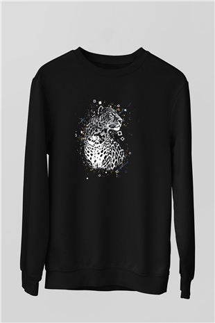 Çita Siyah Unisex Sweatshirt