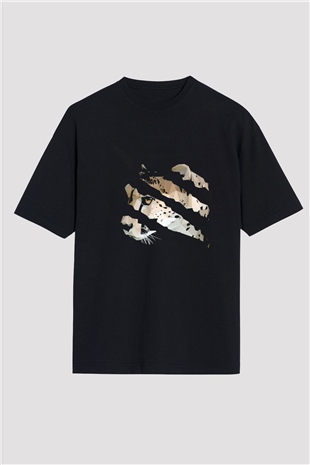 Çita Siyah Oversize Tişört Oversize T-shirt - TişörtFabrikası