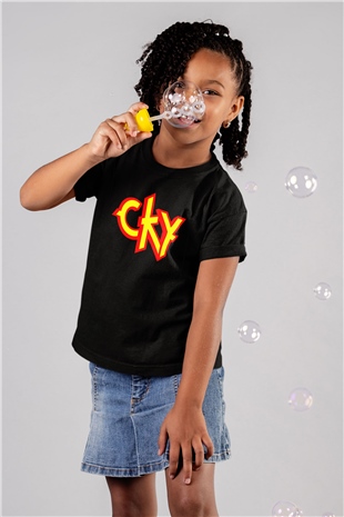 CKY Baskılı Siyah Unisex Çocuk Tişört