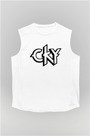 CKY Beyaz Unisex Kolsuz Tişört