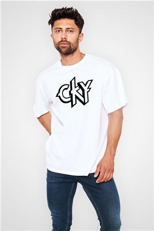 CKY Beyaz Oversize Tişört Oversize T-shirt - TişörtFabrikası