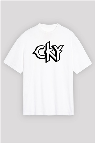 CKY Beyaz Oversize Tişört Oversize T-shirt - TişörtFabrikası