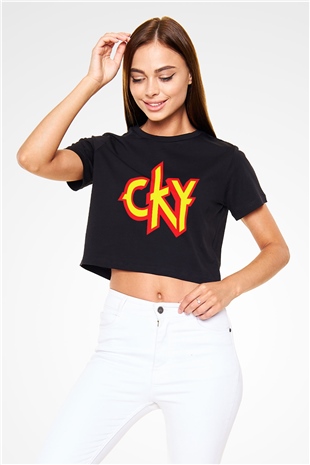 CKY Siyah Crop Top Tişört