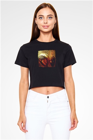 Clan of Xymox Baskılı Unisex Siyah Crop Top Tişört