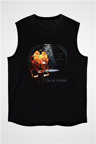 Clan of Xymox Baskılı Unisex Siyah Kolsuz Tişört